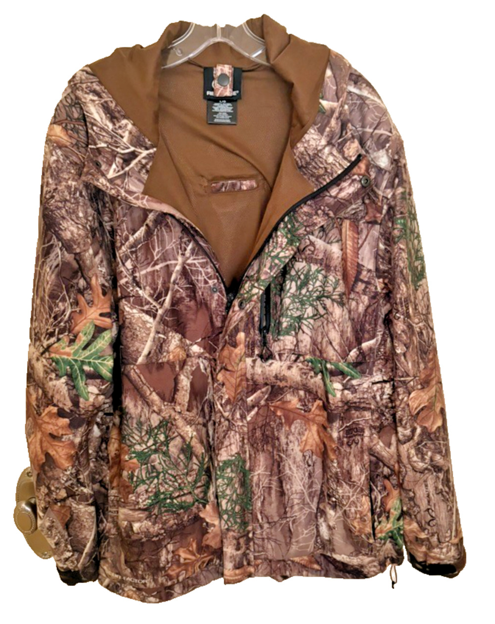 Realtree Men’s Scent Control Hunting Jacket Large Edge Dark Earth Used WJ10001